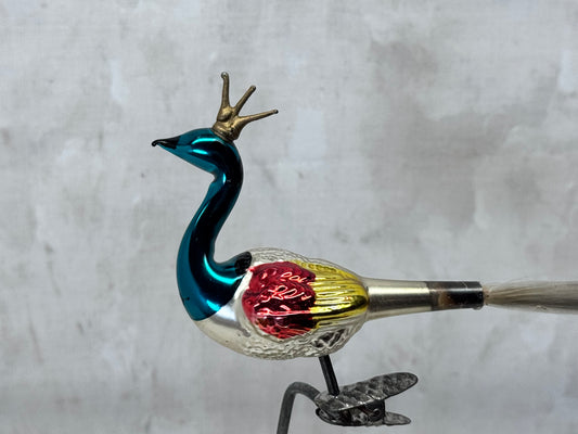 Unique Peacock Clip-On Christmas Ornament Vintage #1873
