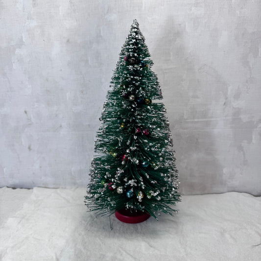 Large Bottle Brush Tree Mini Ornament Garland Vintage #2059