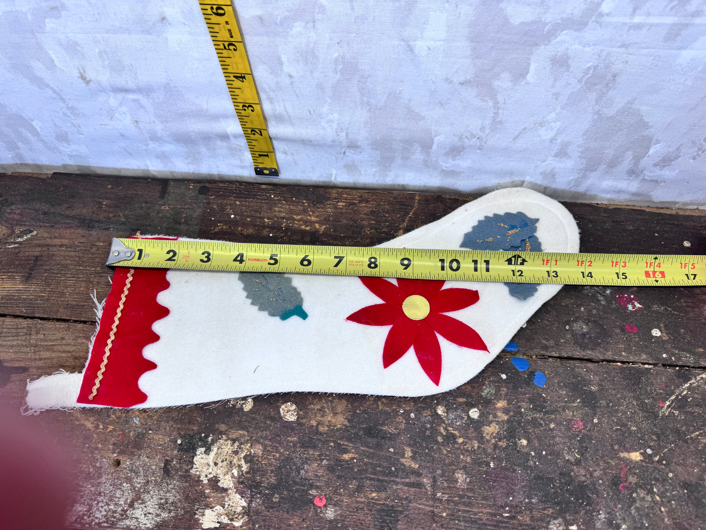 Japan White Christmas Stocking Vintage #1746