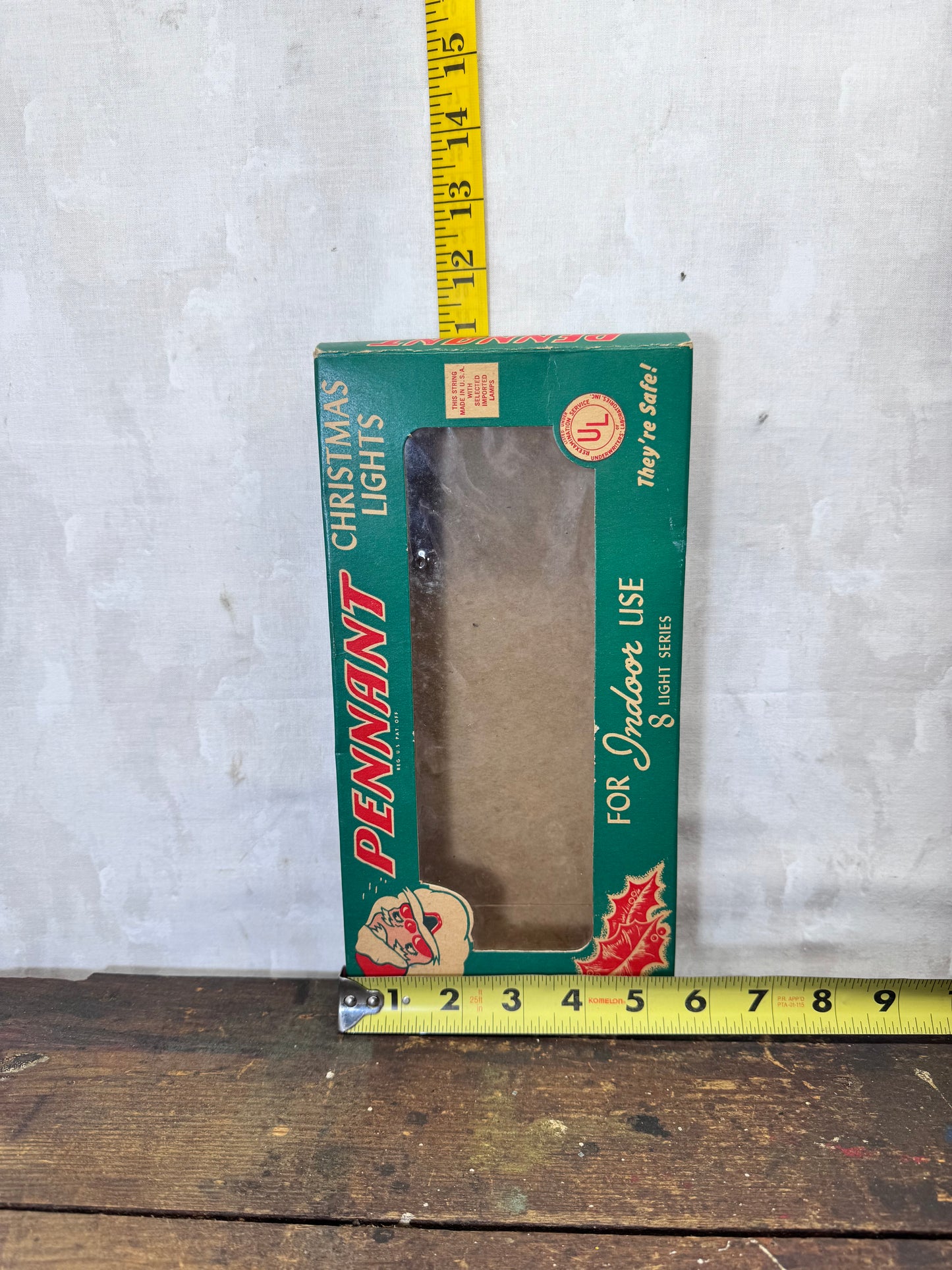 Pennant Christmas Lights Vintage Box Empty #1940