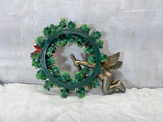 Plastic Wreath Christmas Angel Vintage#2083