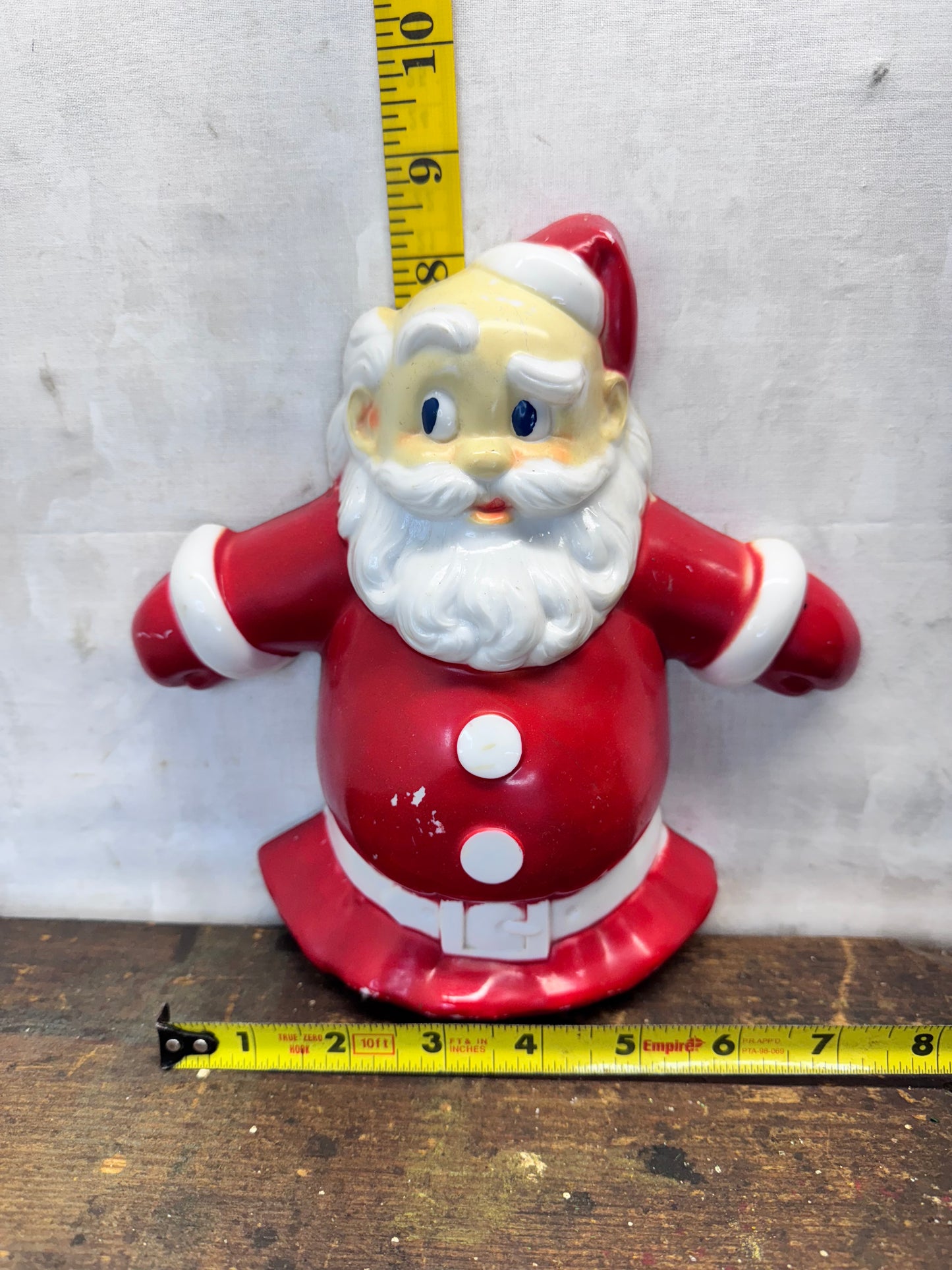Plastic Santa Claus Blow Mold Vintage #1674