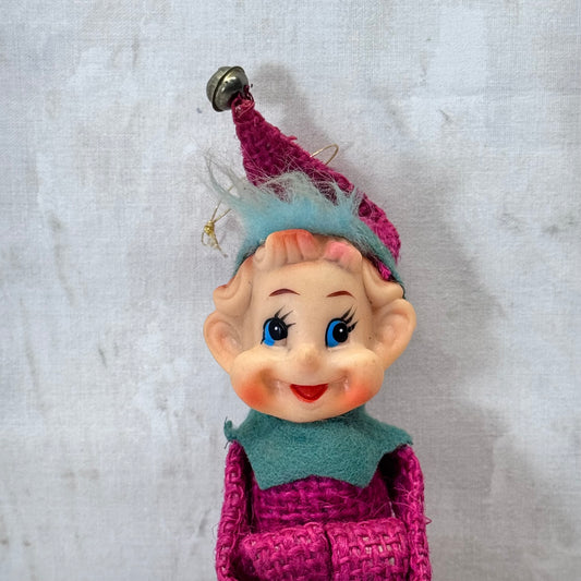 Unique Knee Hugger Elf Vintage Ornament #2097