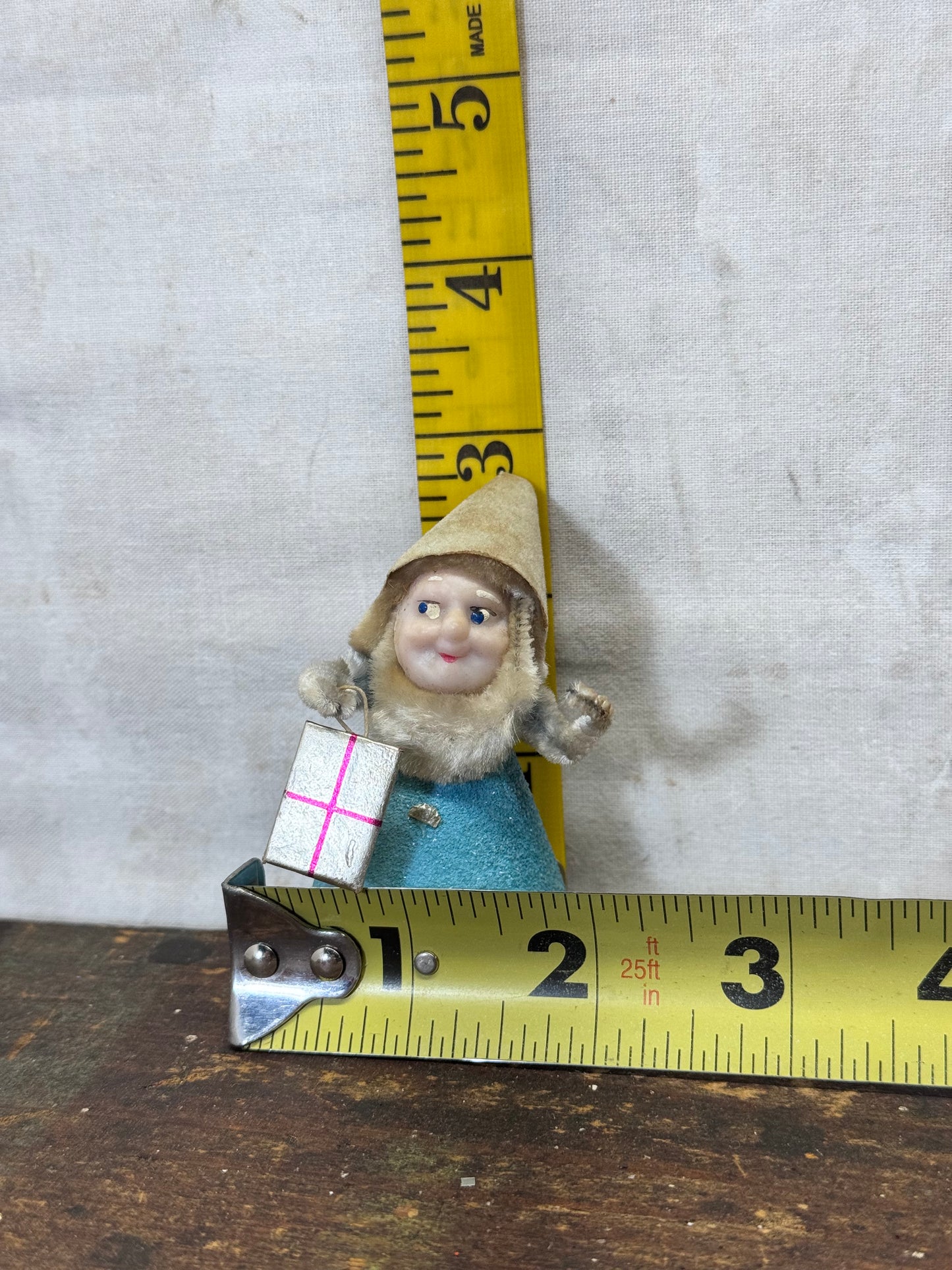 Blue Felt Christmas Elf Japan Vtg #1882