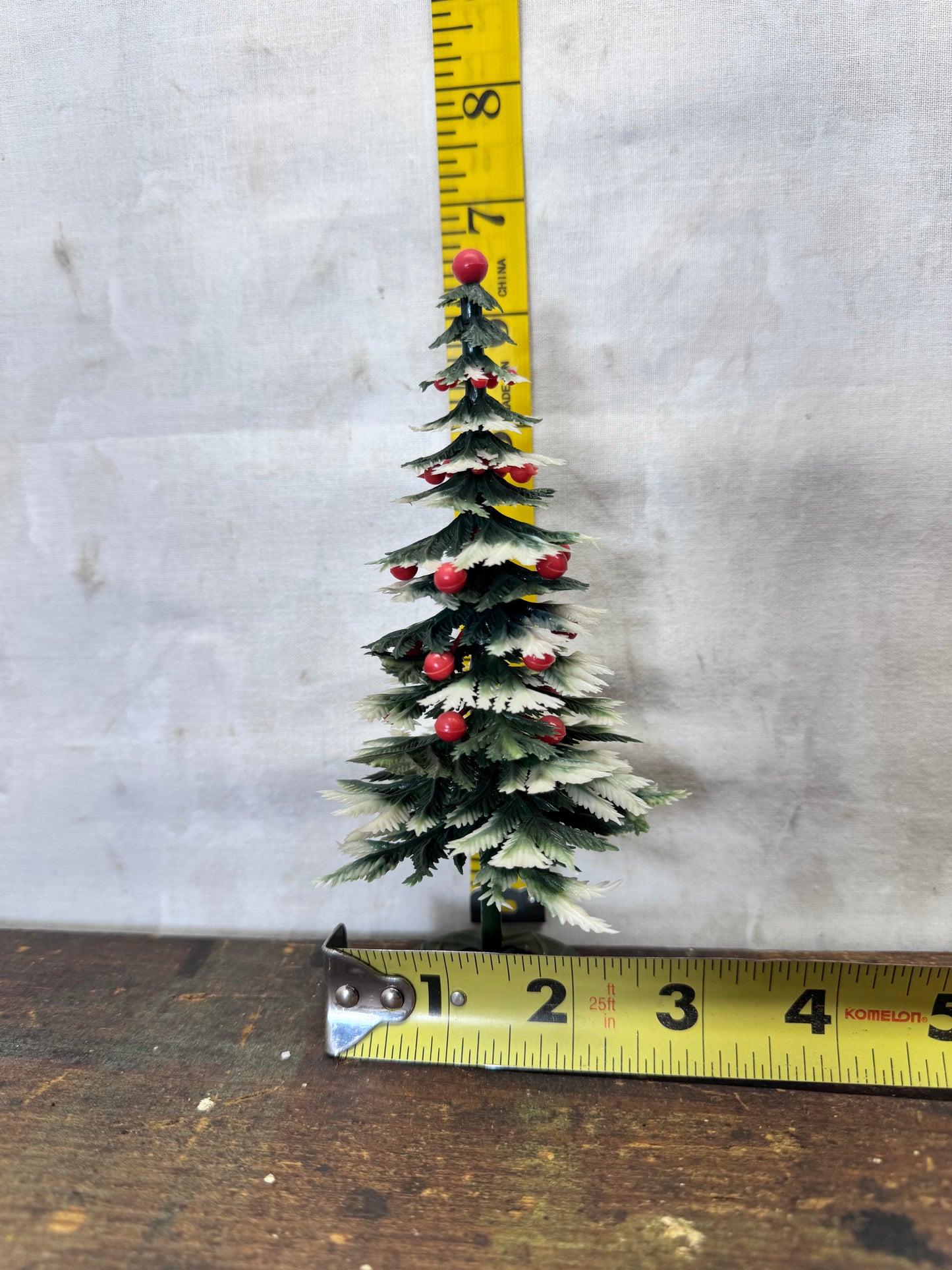 Plastic Snow Berry Pine Tree Vintage #1982