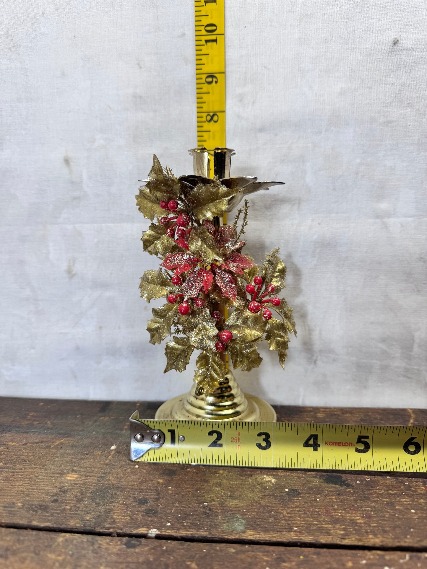 Christmas Candlestick Holder Vintage #1983