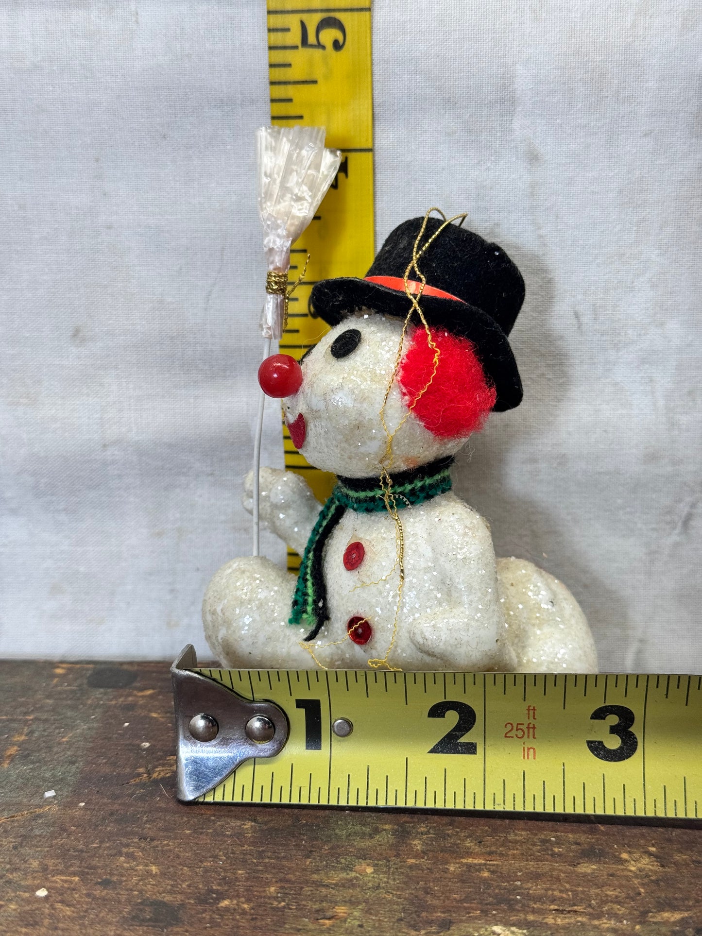 Christmas Snowman Sparkle Ornament Vintage #2007