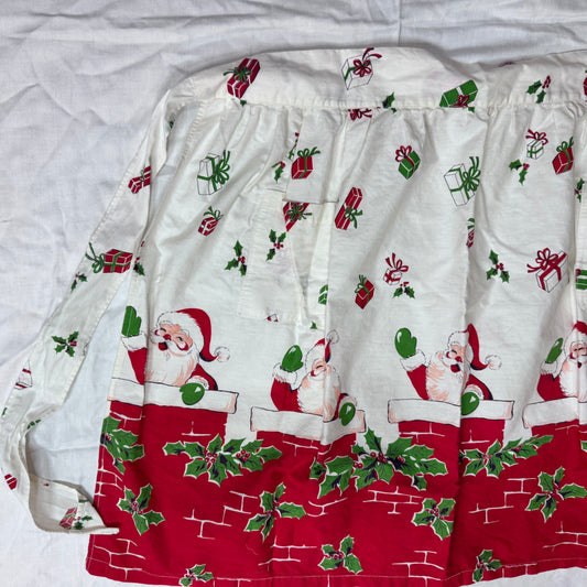 Santa in Chimney Christmas Apron Vintage #2190