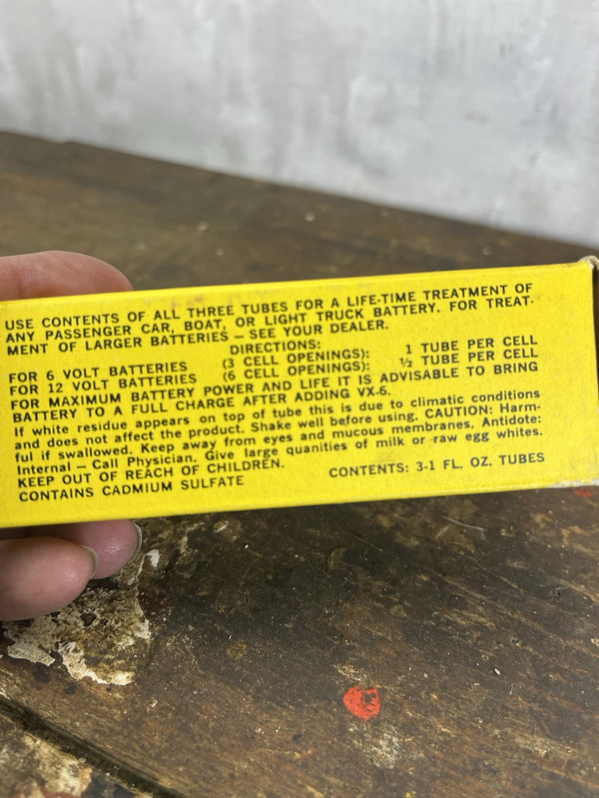 Vintage Mancave Vx-6 Tested Cadmium Battery Additive Box W/Contents