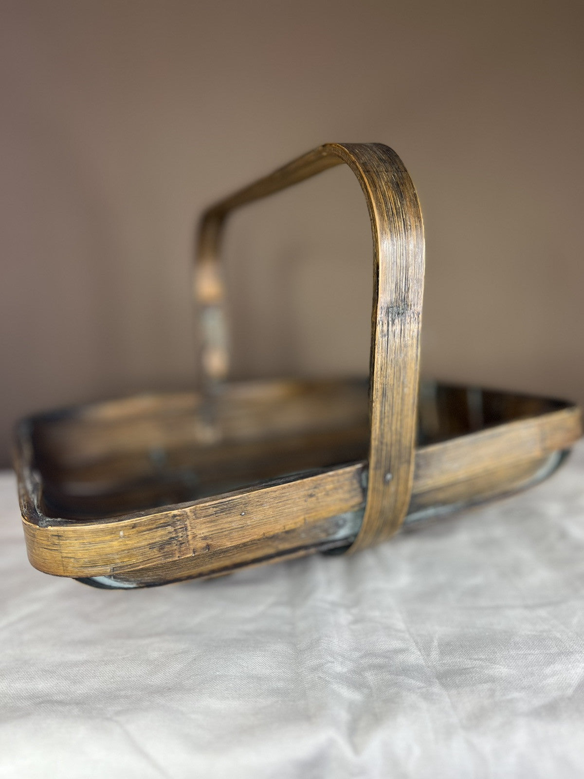 Primitive Antique Home Decor English Trug Gathering Basket