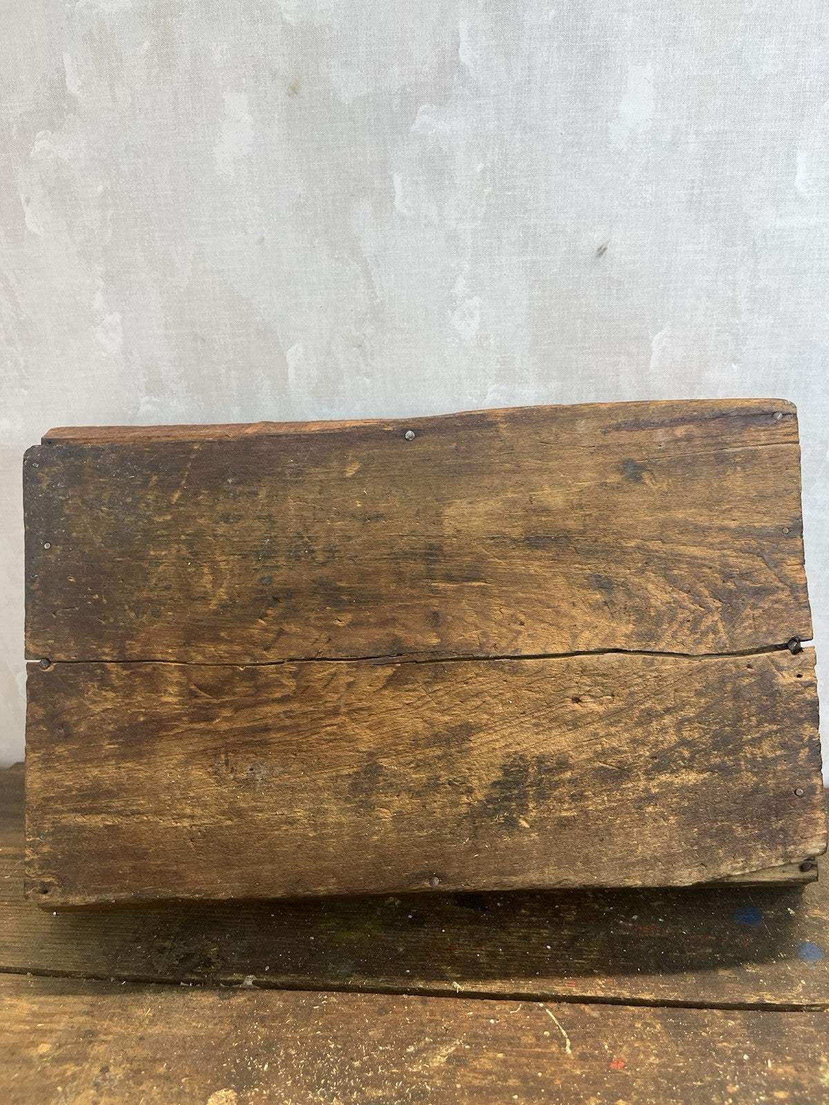 Antique Vintage Tapered Wood Caddy With Handle