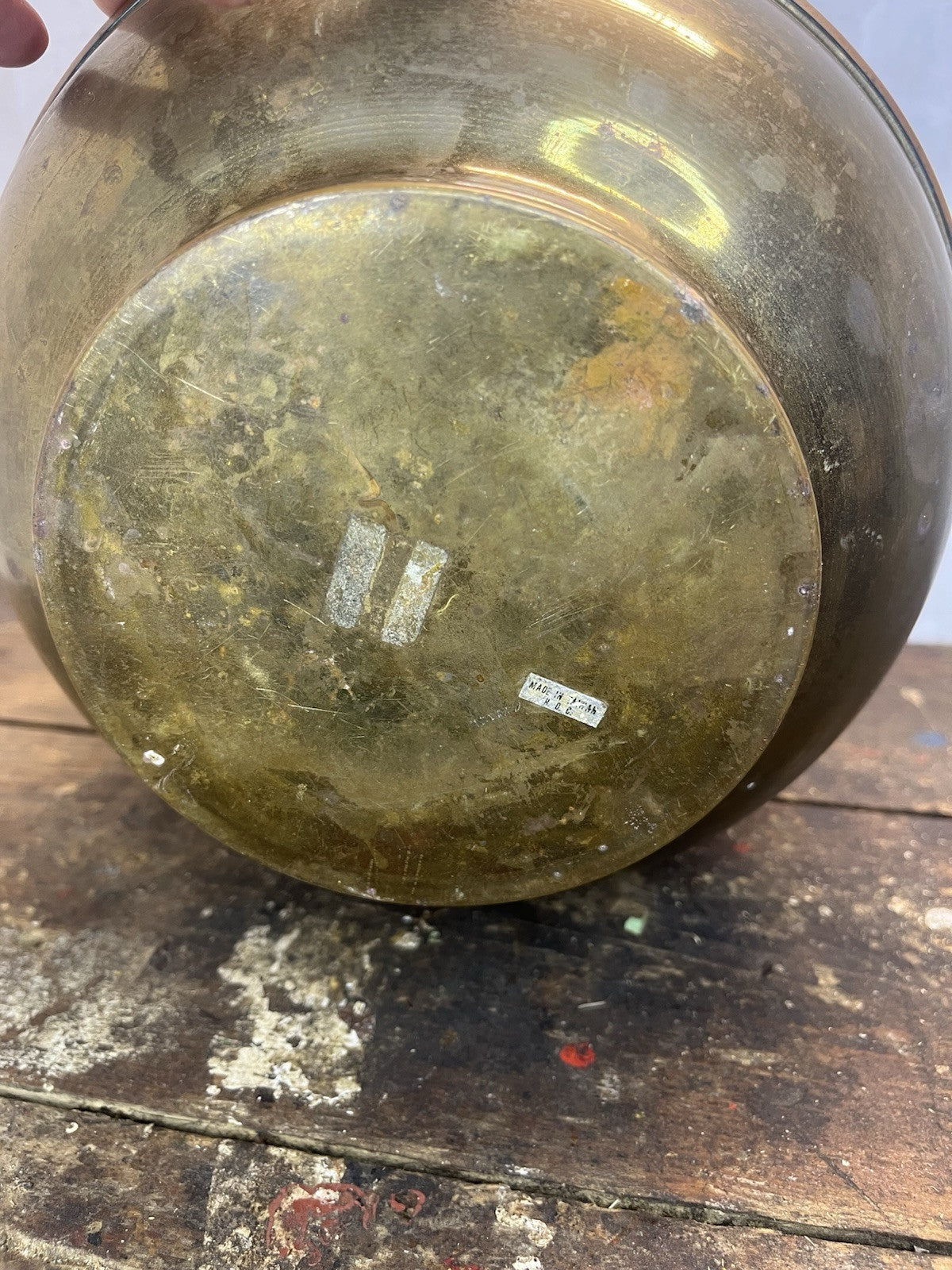 Vintage Collectible Mancave Double Sided Union Pacific Railroad Spittoon Brass