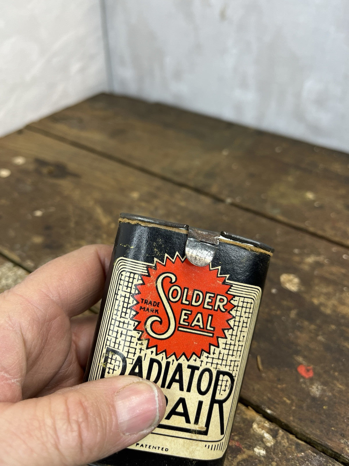 Vintage Collectible Mancave Solder Seal Radiator Repair Tin