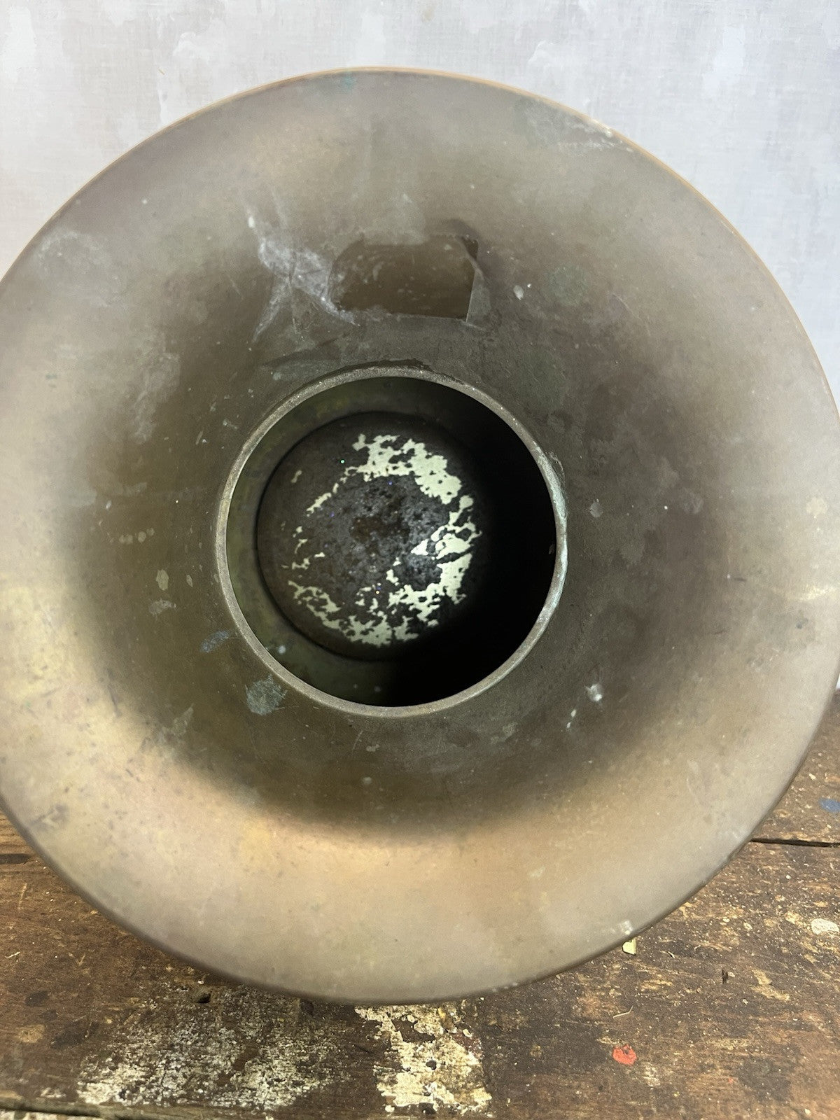 Vintage Collectible Mancave Double Sided Union Pacific Railroad Spittoon Brass