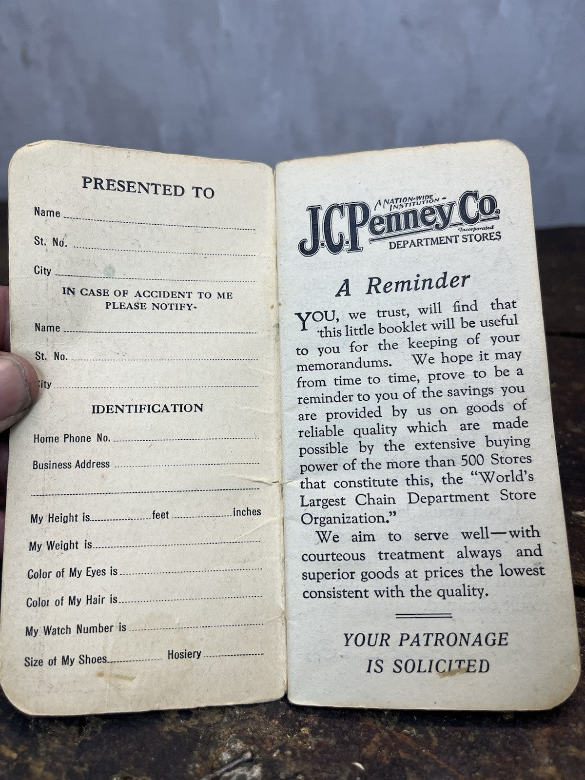 Antique Vintage Collectible Fon Du Lac Advertisement JC Penny Booklet 1924