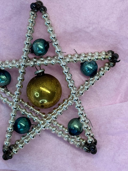 Mercury Glass Bead Victorian Ornament #1672