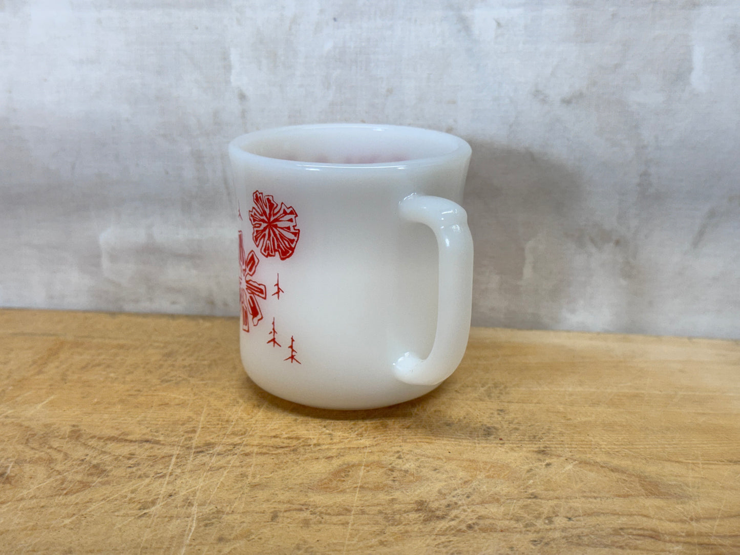 Fire King Milk Glass Tom & Jerry Christmas Mug #1753