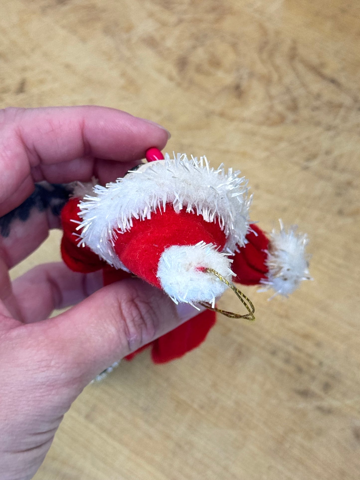 Vintage Japan Pencil Santa Ornament #1634