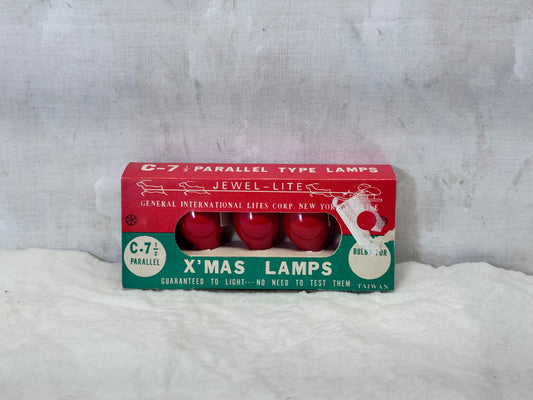 Jewel Lite Christmas Tree Lamp Lightbulbs Red NOS Vintage #1877