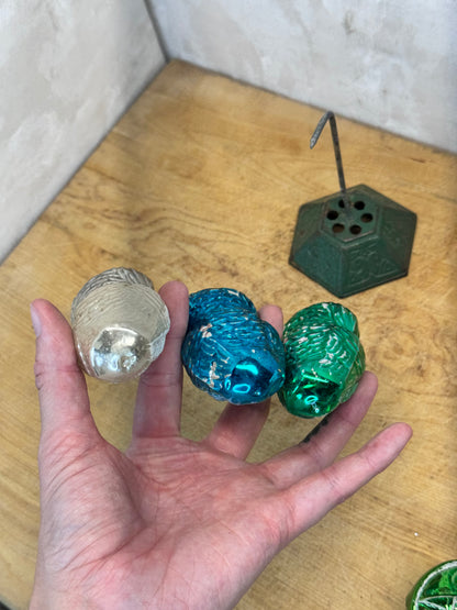 Vintage Christmas Owl Ornaments set of 3 #1623