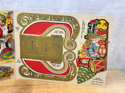 NOS Paper Christmas Cut-Outs Post Cereal Vtg #1629