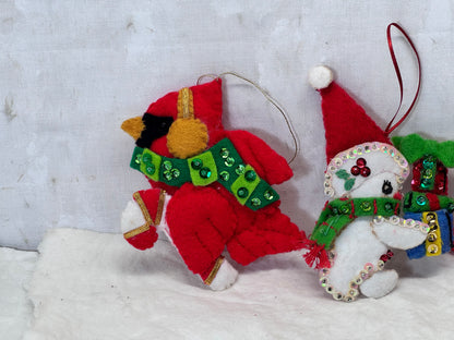 Vintage Christmas Felt Ornaments #1786
