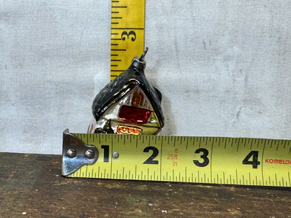 Vintage Christmas Painted House Glass Ornament #1798