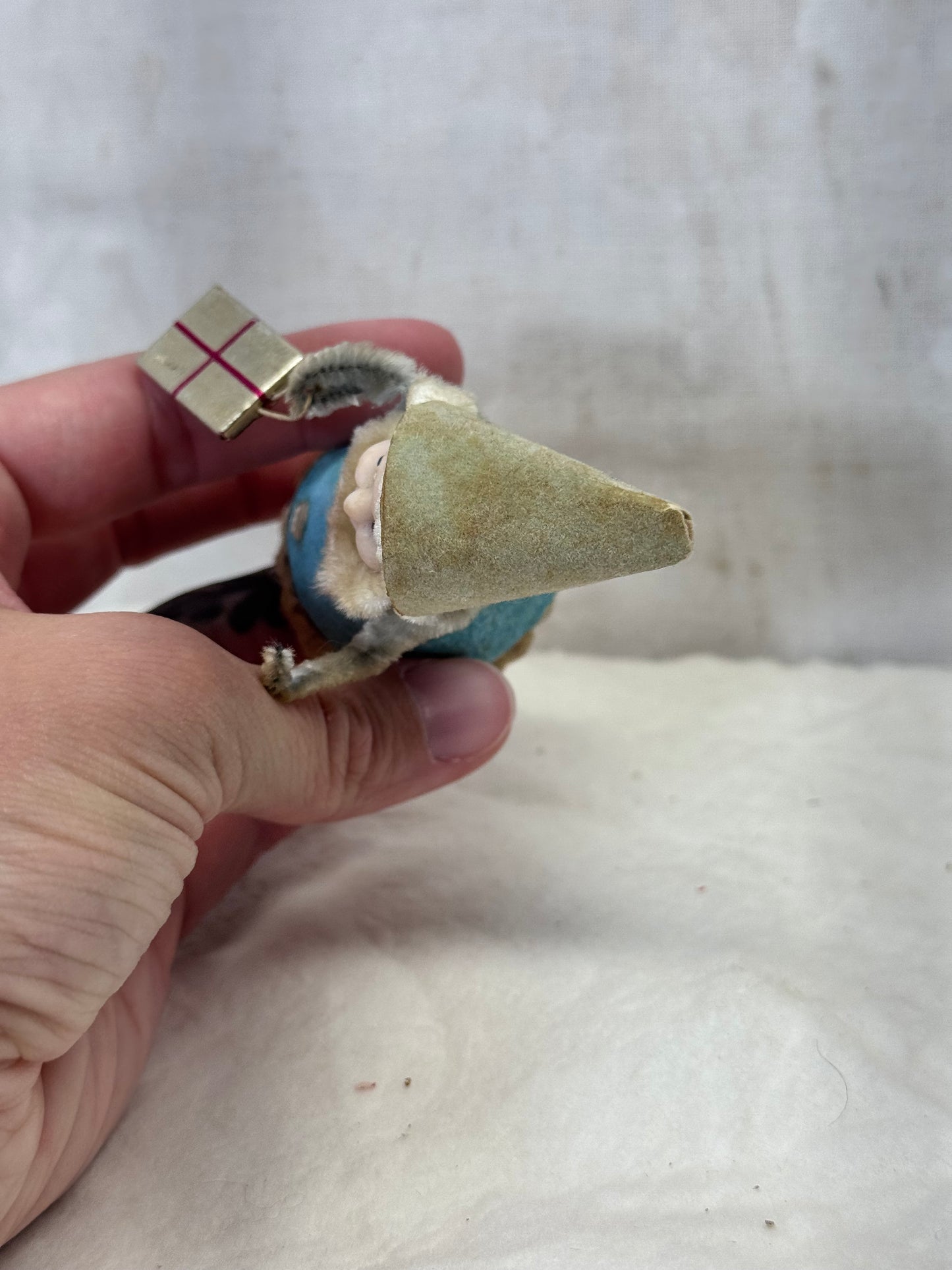 Blue Felt Christmas Elf Japan Vtg #1882