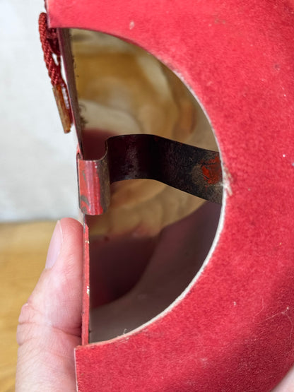 Red Flocked Santa Blow Mold Vintage #1673