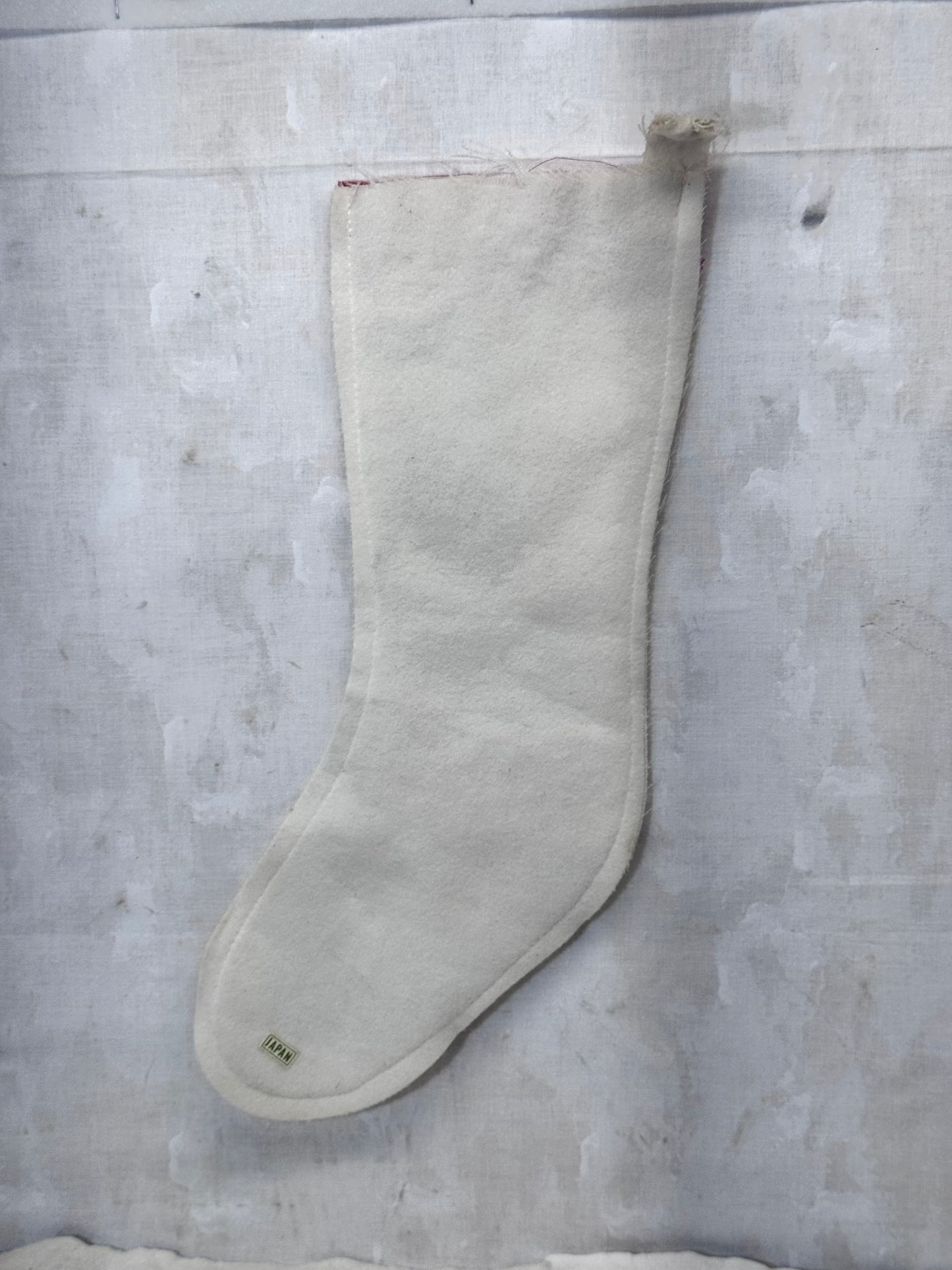 Japan White Christmas Stocking Vintage #1746