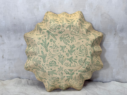 Heavy Cardboard Christmas Bowl Vtg #1741