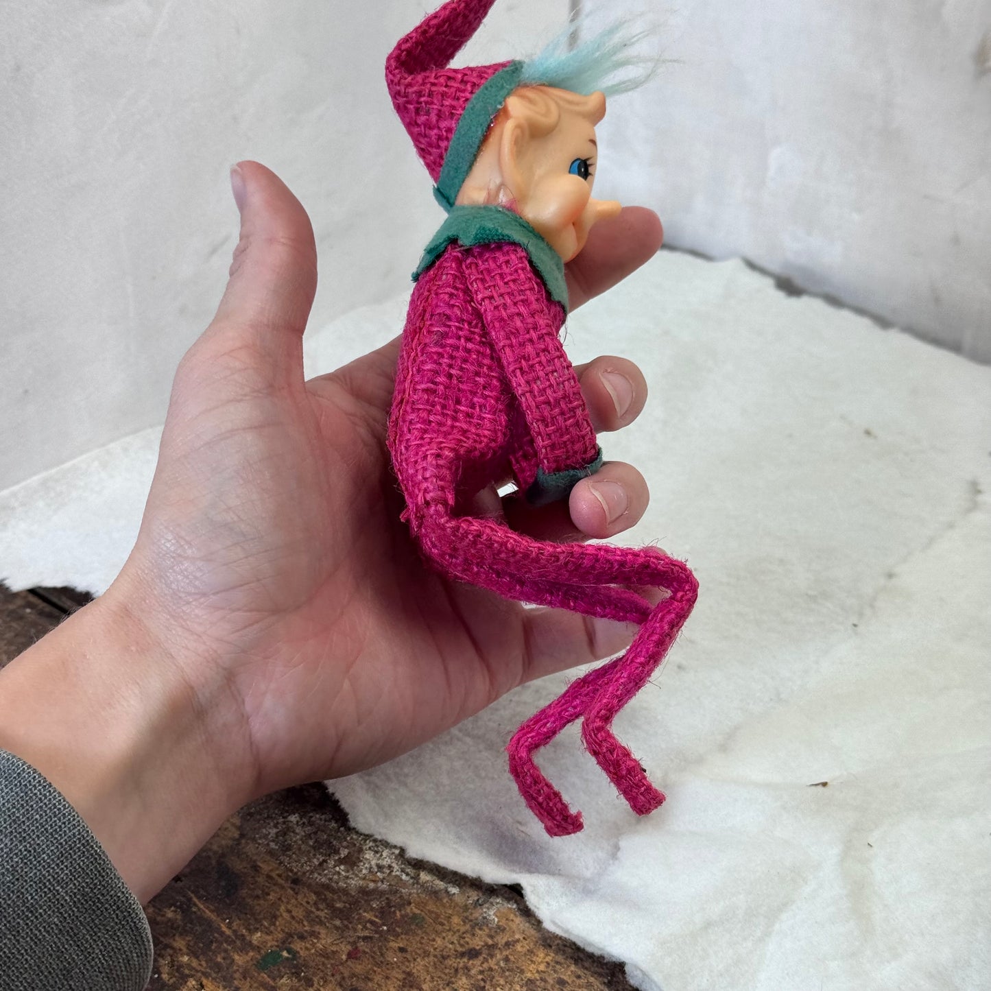 Unique Knee Hugger Elf Vintage Ornament #2097