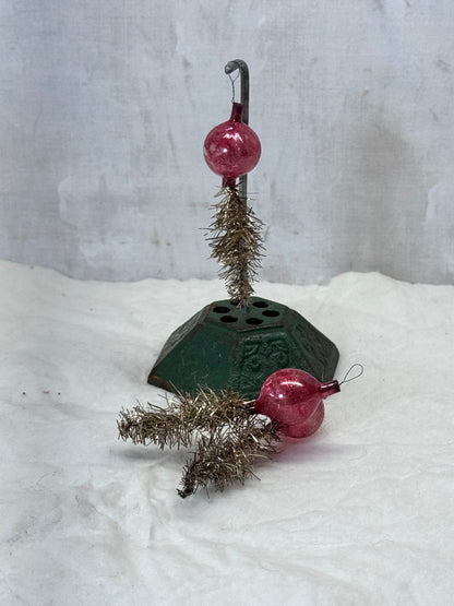 Victorian Christmas Mercury Glass Ornaments set of 3 #1794