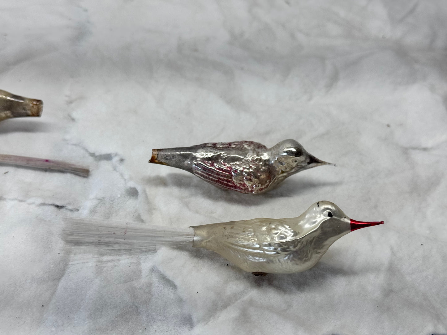 Flawed Glass Birds Pieces Vintage #2105
