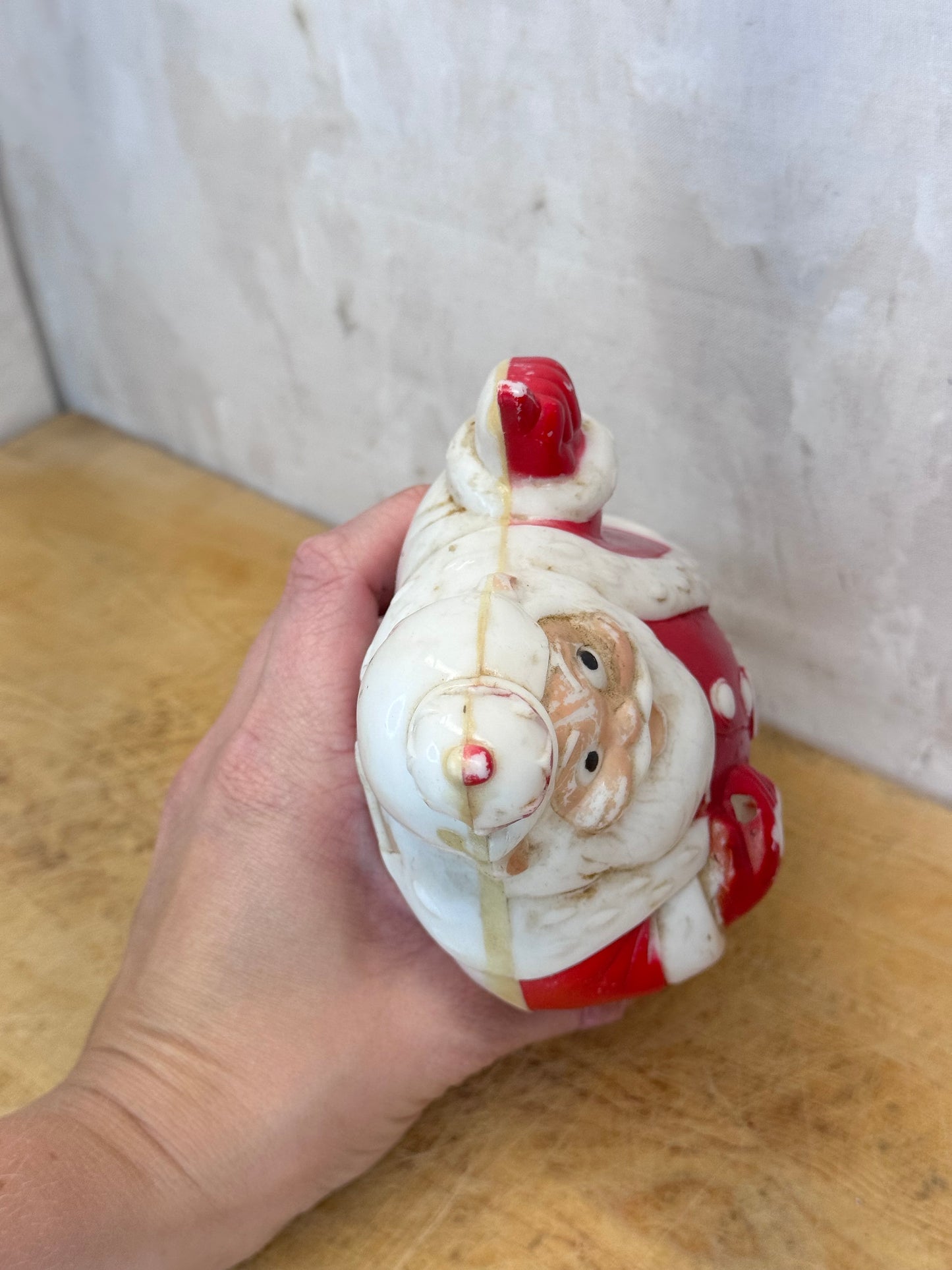 Vintage King Santa Hard Plastic Light Up Bank #1682