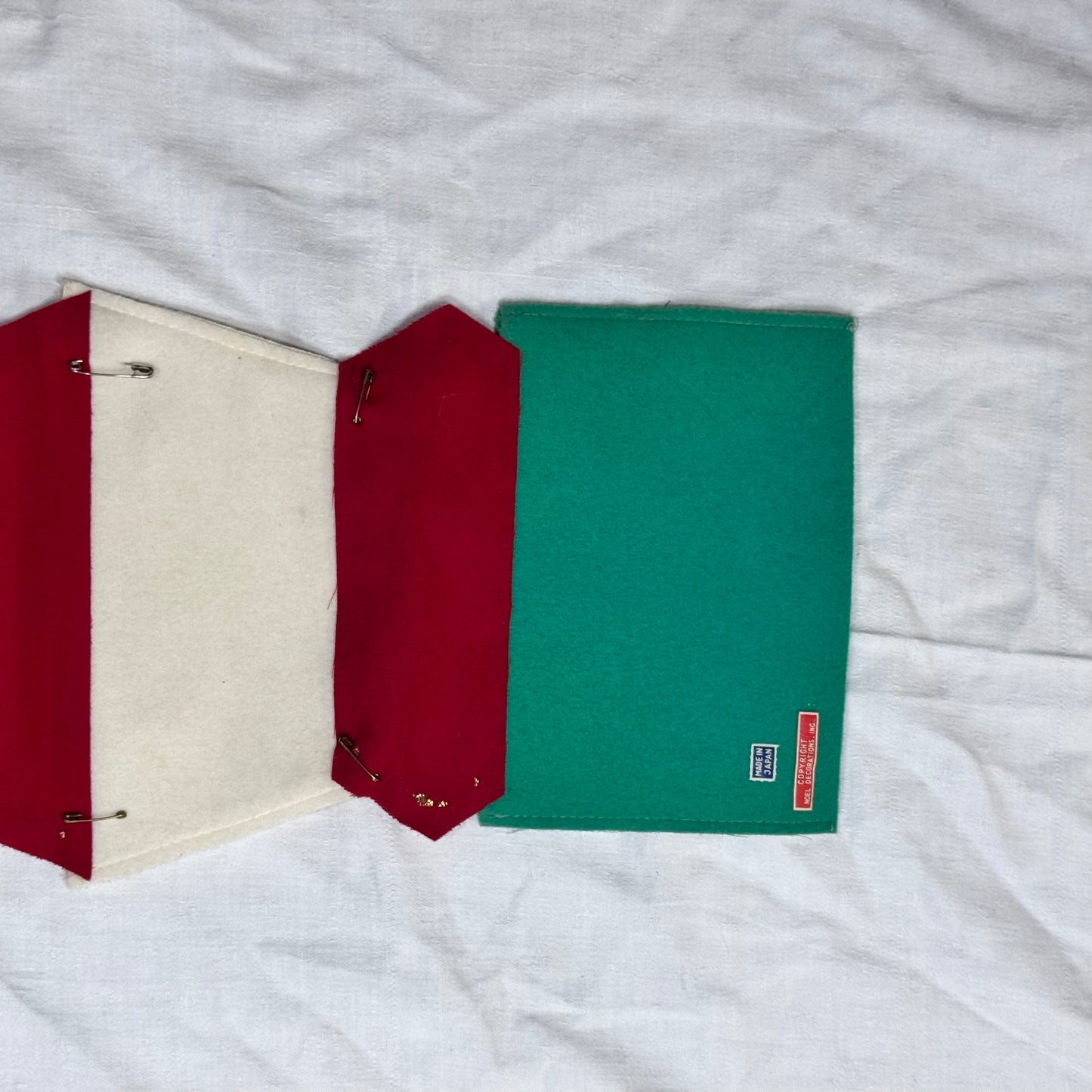 Santa Christmas Japan Fabric Card Holder Vintage #2189