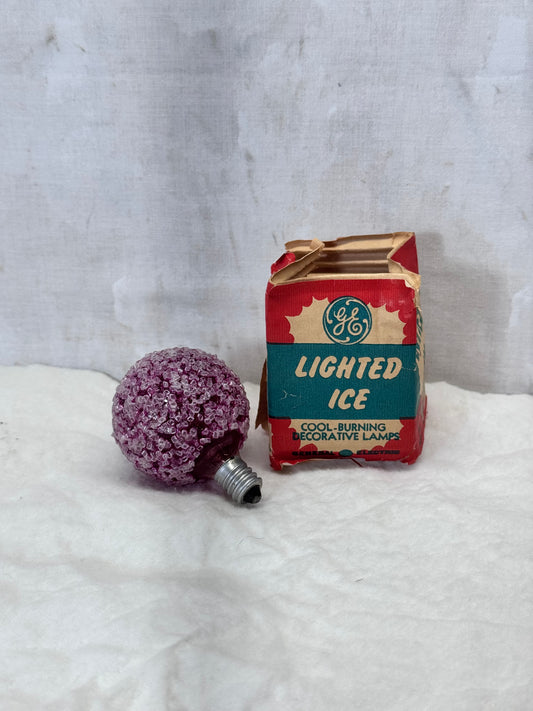 Purple Lighted Ice Lightbulb Vintage D30 120 Volt NOS #1876