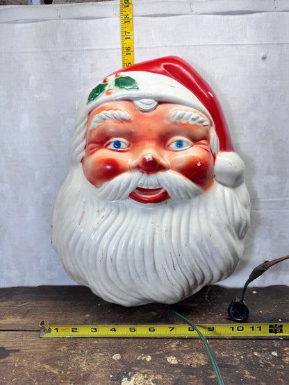 NOMA Light-Up Santa Claus Wall Blow Mold Vintage Working #2078