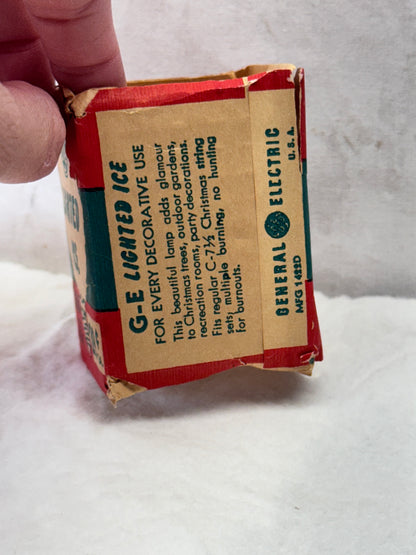 Red Lighted Ice Lightbulb Vintage D30 120 Volt NOS #1875