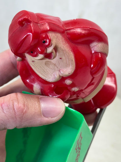 Santa Sleigh Hard Plastic Candy Holder Ornament #1749