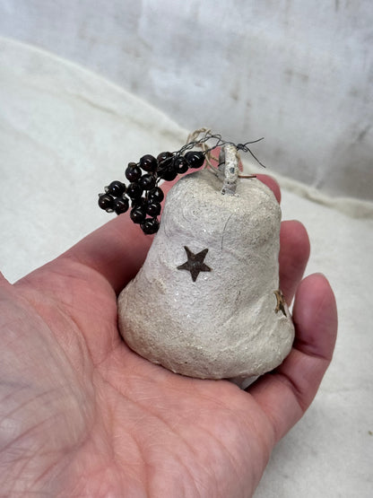 Paper-Mache Mini Glass Bead Bell Ornament Vintage #2000