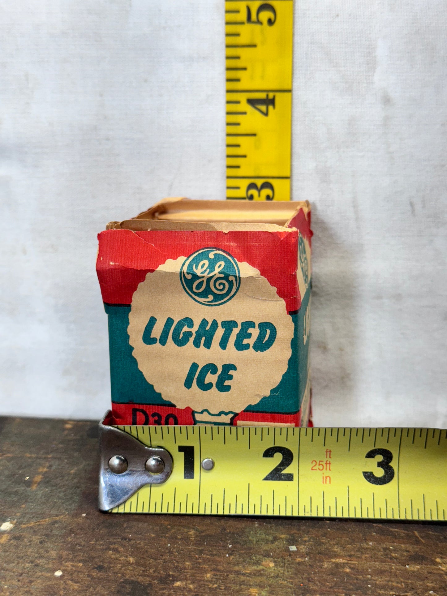 Red Lighted Ice Lightbulb Vintage D30 120 Volt NOS #1875