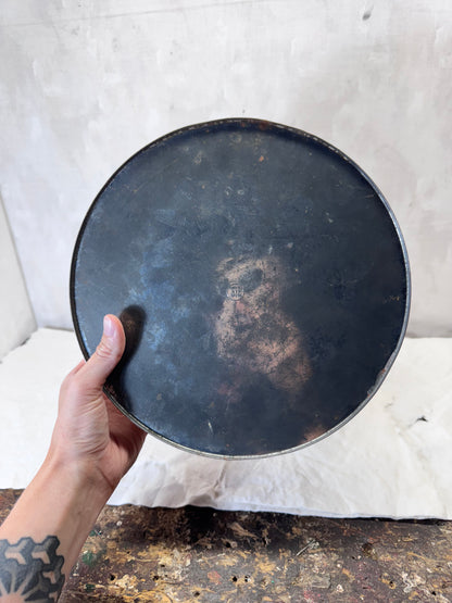 Hummingbird Christmas Tin Round Empty Vintage #1888