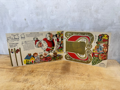 NOS Paper Christmas Cut-Outs Post Cereal Vtg #1629