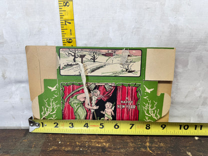 Vintage Merry Christmas Empty Candy Box NOS #1722