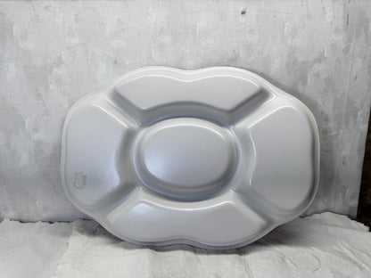 Christmas Hard Plastic Red Serving Tray Vintage #2074