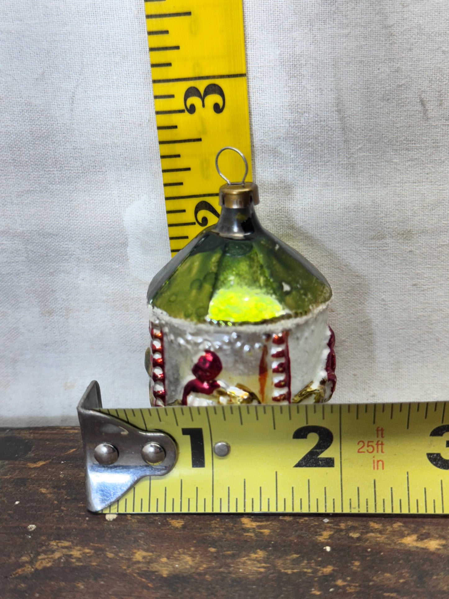 Vintage Carousel Christmas Ornament Hand Painted#1799
