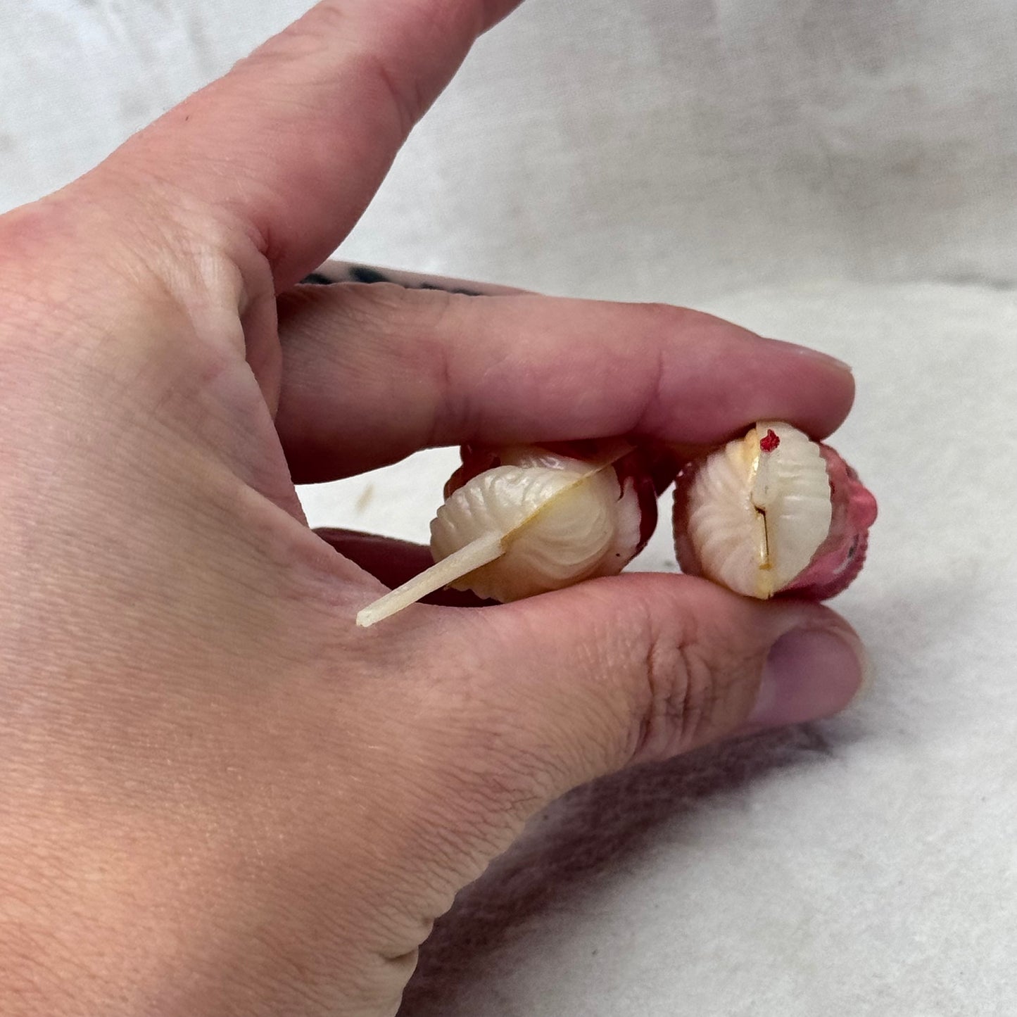 2 Santa Cake Toppers Vintage Plastic #2111