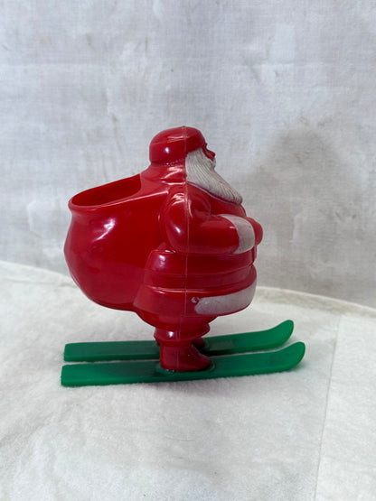 Vintage Rosbro Santa Skiing Candy Container #1977