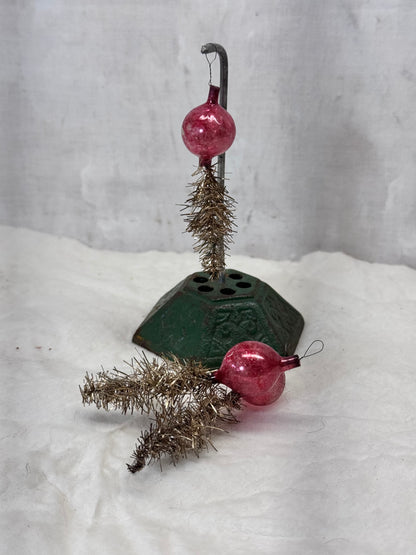 Victorian Christmas Mercury Glass Ornaments set of 3 #1794